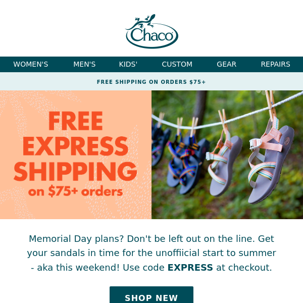 Fast Track Your Chacos: FREE Express Shipping