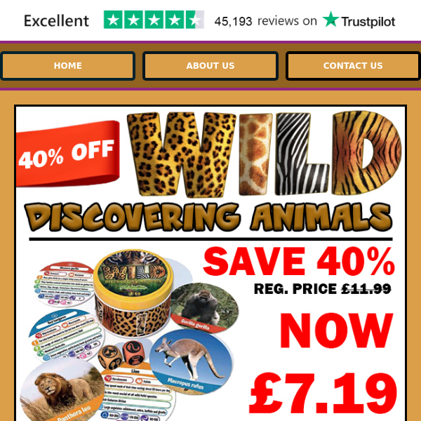 40% OFF! The ultimate wild animals game!