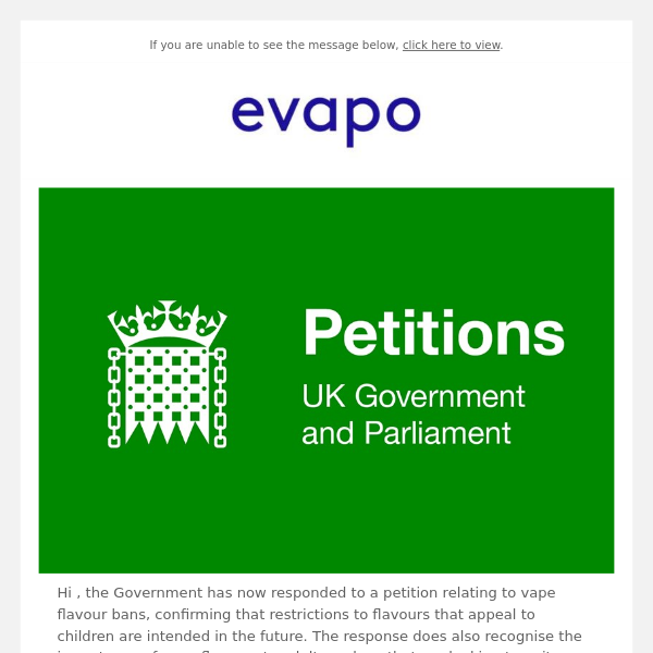 Government responds to flavours petition | Disposable ban update