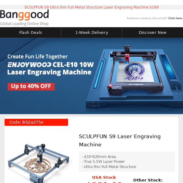 SCULPFUN S9 Laser Engraving & Cutting Machine Ultra-Fine Laser Beam