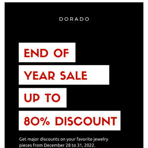 END OF YEAR SALE - 80% OFF ✨