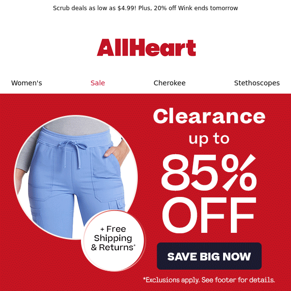 CLEARANCE IS HERE! Up to 85% off