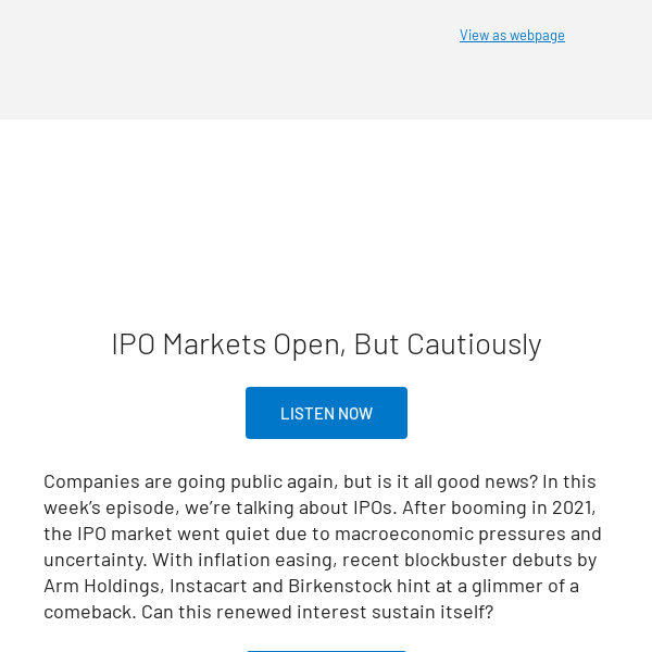 🎧 Mixed Messages: IPO Markets Open, But Cautiously