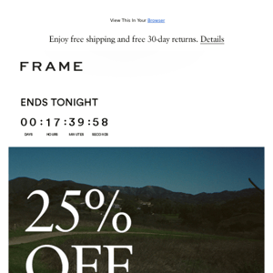 ENDS TONIGHT - 25% OFF SUMMER FLASH SALE