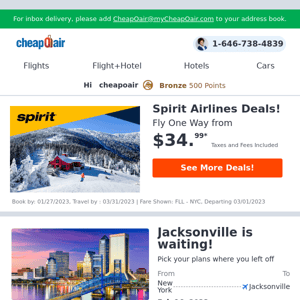 ✈ Spirit Airlines Deals! Fly from $34.99