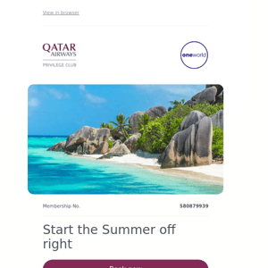 Qatar Airways , start the Summer off right