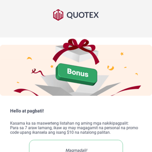 Ang iyong $10 na promo code upang magkansela ng palitan