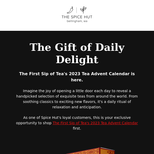 The Gift of Daily Delight - FSoT's Tea Advent Calendar is Here!
