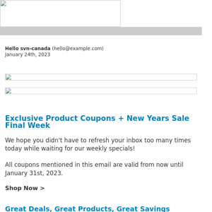 SVN Exclusive Customer Coupons + New Years Sale FINAL WEEK
