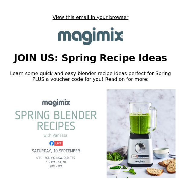 INVITATION: Spring Blender Recipe Ideas