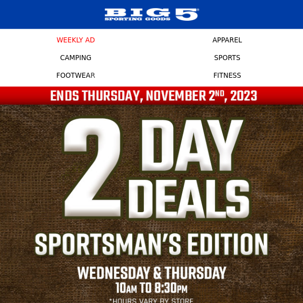 SPORTSMAN’S Savings ✨ [IN-STORE ONLY] ✨ Ammo, Hunting Apparel, Accessories and More
