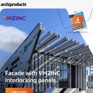 Cladding for facade in VMZINC interlocking panels