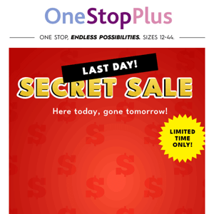 Shh!!! It’s a one-day Secret Sale!