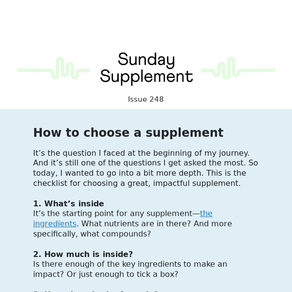Your official supplement checklist ✅