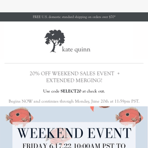 20% Weekend Sales Event + Extended Merging