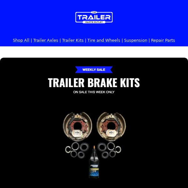 Stop on a dime and save one too! Brake Kits on sale this week!