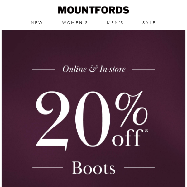 SALE ALERT | 20% Off ALL Boots