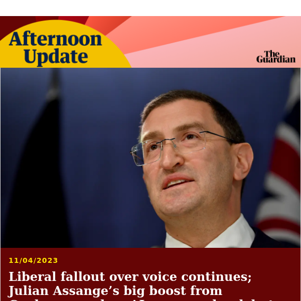 Liberal quits shadow cabinet over voice | Afternoon Update from Guardian Australia