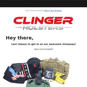 Hurry, Last Chance to Win a Range Bag at Clinger Holsters