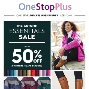 Stay toasty this fall! Up to 50% off sweaters, coats & boots!