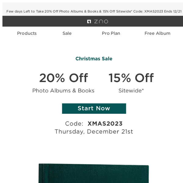 Get 20% Off Photo Albums & Books & More! Order by Tomorrow for Holiday Delivery!