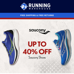 Sale of the Season - 40% Off Select Saucony Shoes