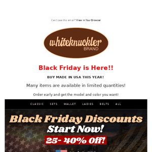 Ask the family what made in USA gift they want from Whiteknuckler Brand!