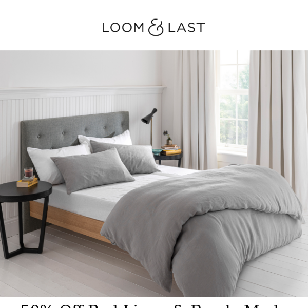 50% off bed linen & ready made curtains