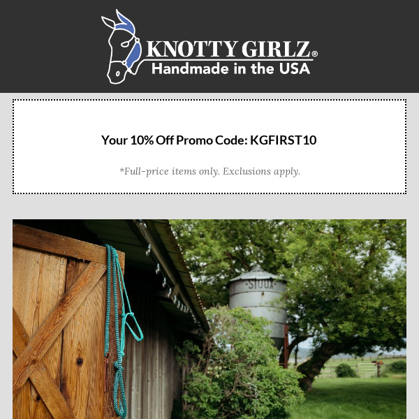 Welcome to Knotty Girlz 🐴 Your 10% off code is here!
