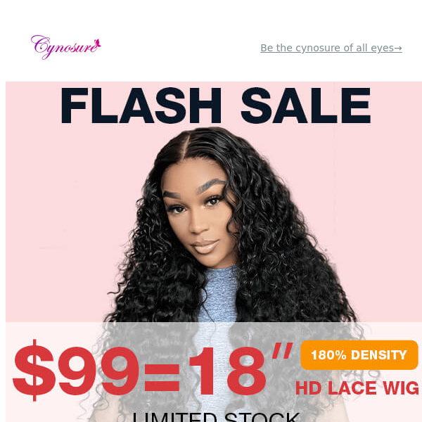 Gone In A Flash: $99 Get 18" HD Lace Wig
