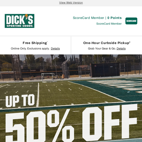 We think you deserve up to 50% off select Nike, adidas & more! Treat yourself to something from DICK'S Sporting Goods...