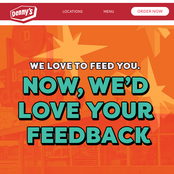 Dennys Diner, we would love to hear your thoughts!