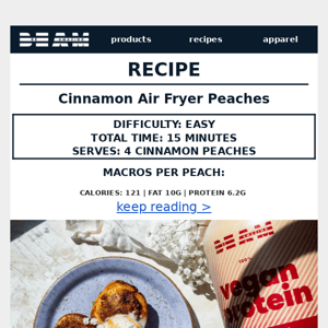 cinnamon air fryer peaches recipe