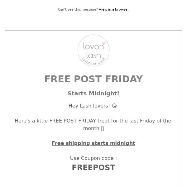 Hey , Freepost Friday warning x