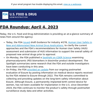 FDA Roundup: April 4, 2023