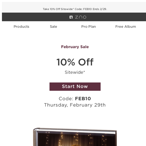 February Sale! Get 10% Off Awesome Photo Albums!