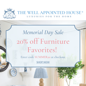 20% off Fabulous Furniture!