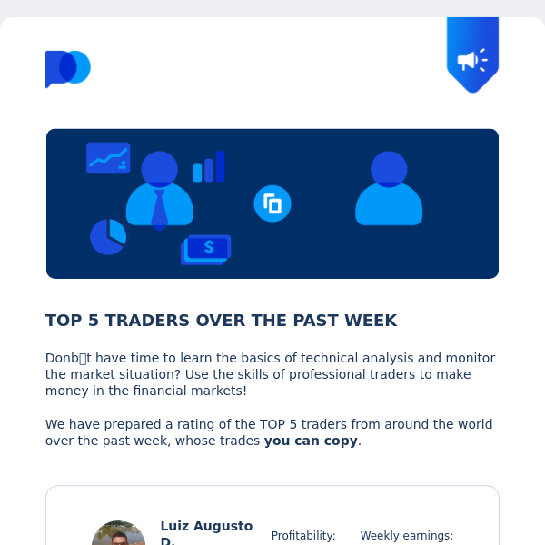Rating of TOP traders for the past week