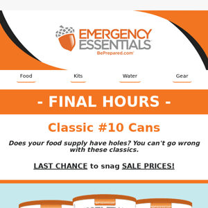 LAST DAY! Up to 42% off #10 Cans