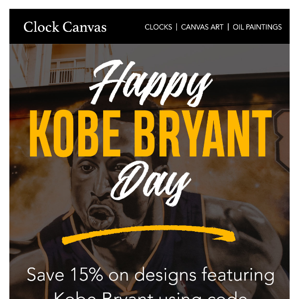 Don't Miss Out on Kobe Bryant Day 💜💛 - Clock Canvas