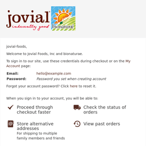 Welcome to Jovial Foods, Inc and bionaturae