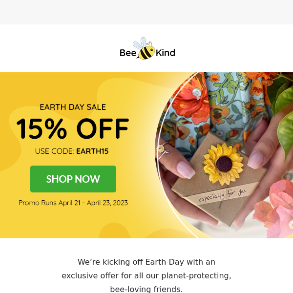 Our Earth Day Sale Ends Soon!