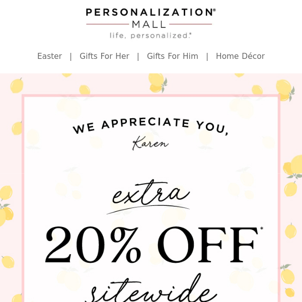 We Appreciate You! Your Exclusive 20% Off Coupon Inside