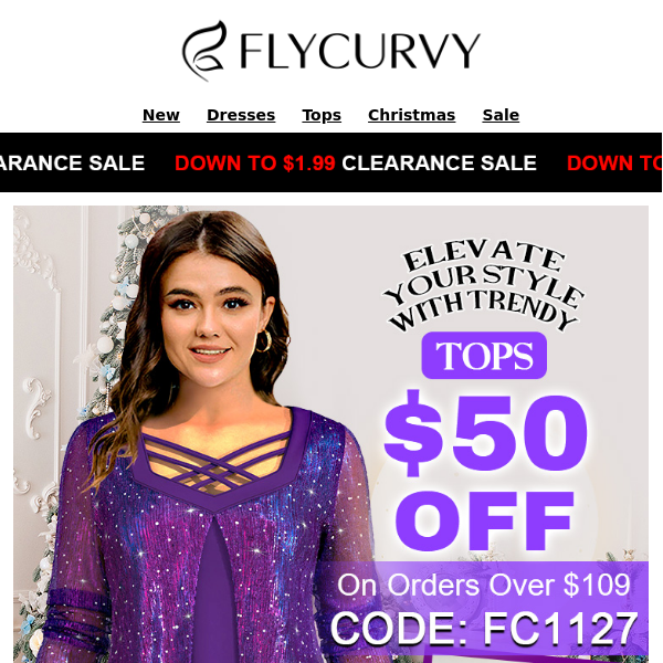 🤩.FlyCurvy.Shop Smart: $50 Off on Your Favorite Blouses