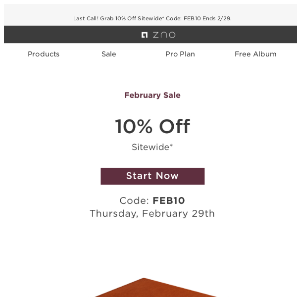 Ends Tomorrow! Get 10% Off Flush Mount Album Now!