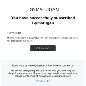 You have successfully subscribed Gymstugan