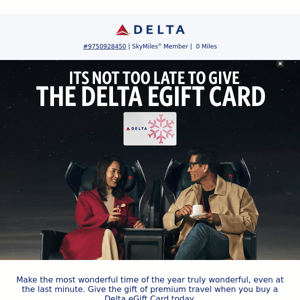 Last-Minute Gifting In An Instant With A Delta Gift Card