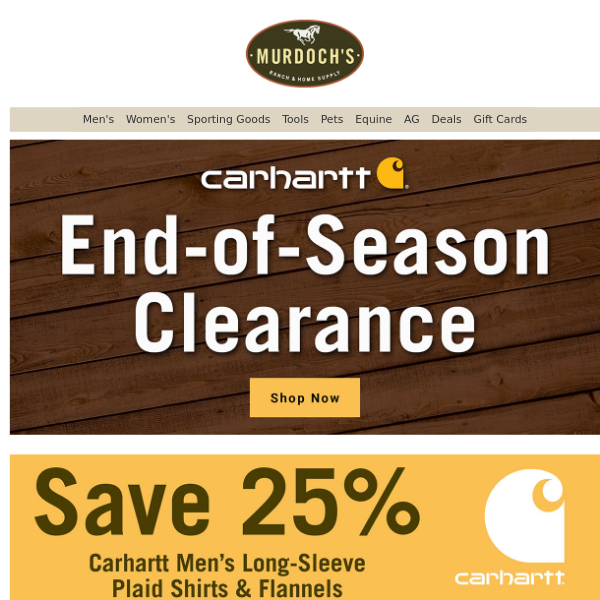 End-of-Season Carhartt Clearance: Save Up to 25%