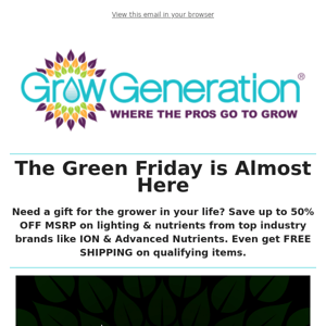 Green Friday is Almost Here!