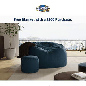 Experience Cozy Comfort: Free Blanket with Orders Over $300